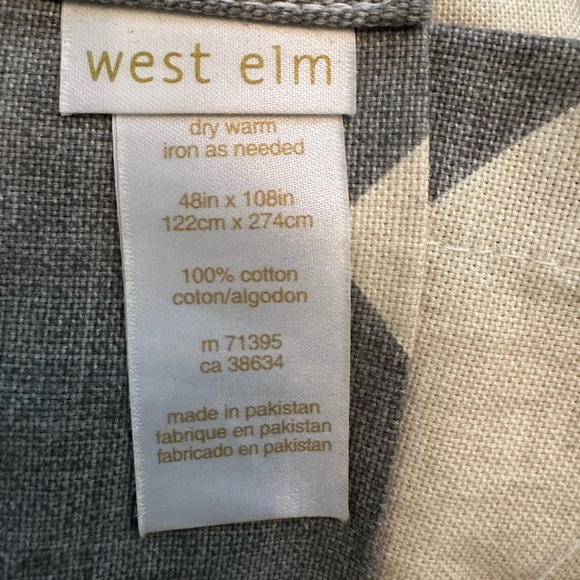 West Elm Curtains - Grey and Beige Chevron - Picture 2 of 3